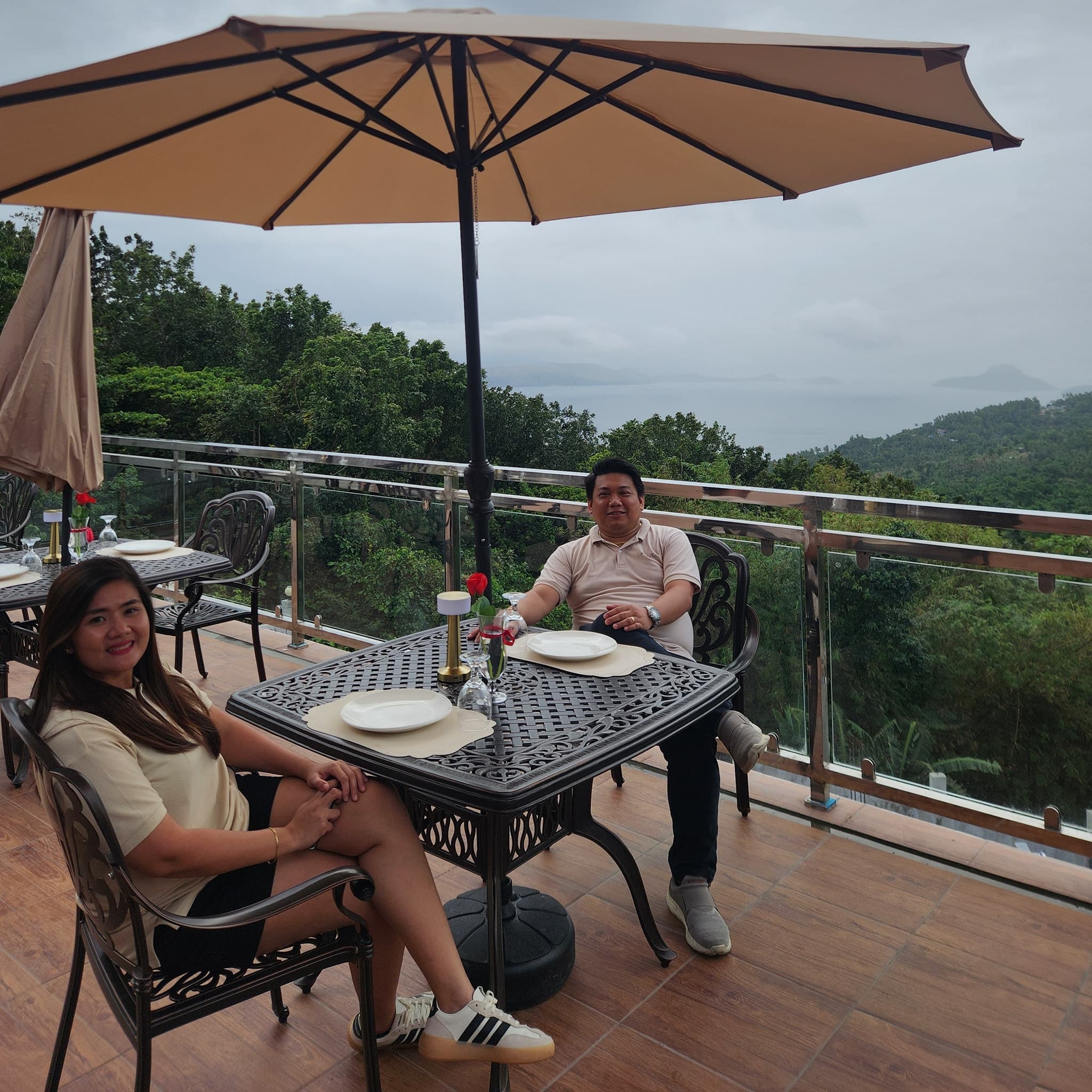 Dine at Merry Plates Restaurant — scenic mountain views from the terrace